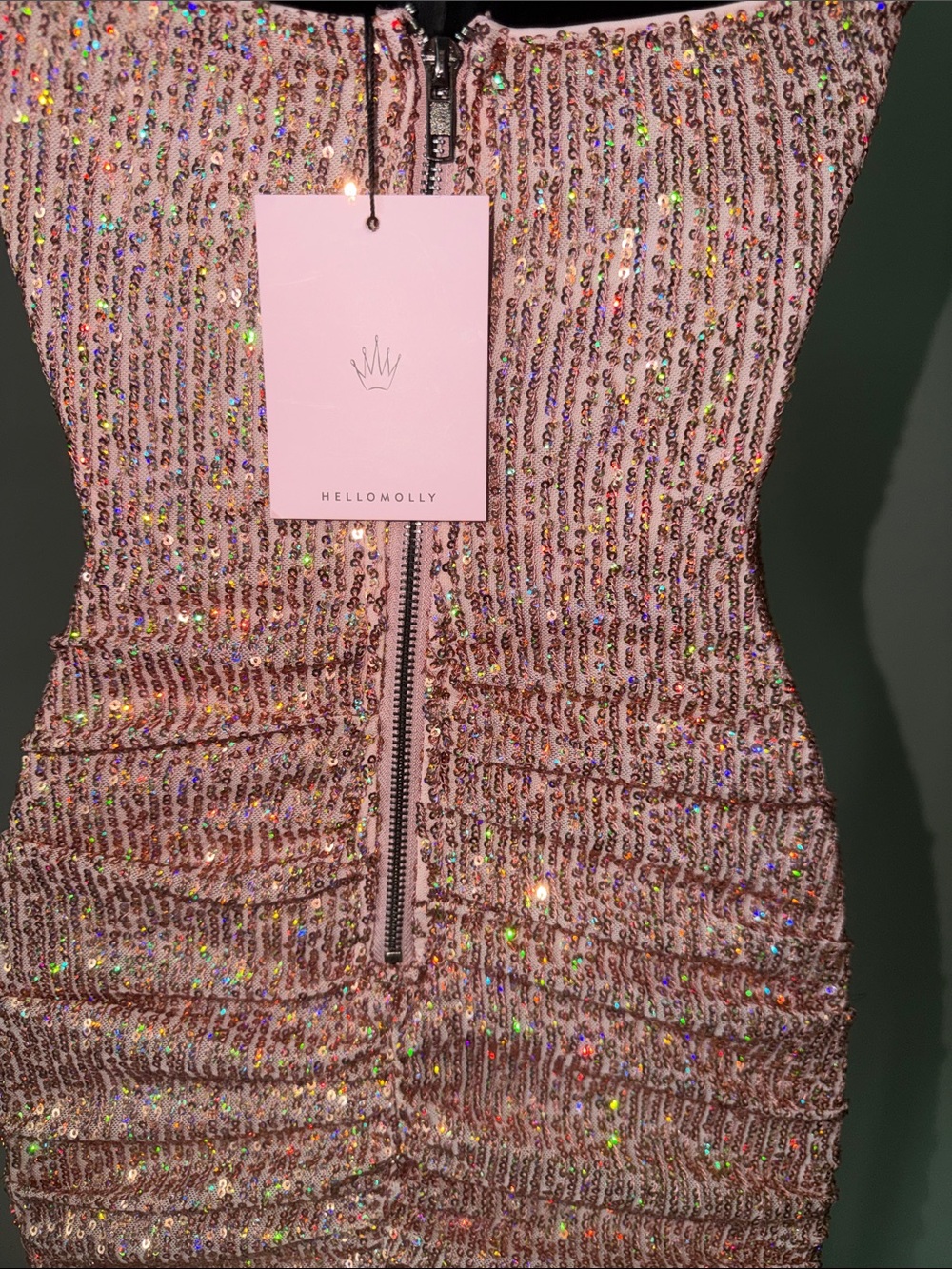 🆕 HELLO MOLLY Frequent The Club Dress Pink Sequin Size 2 NWT - Picture 10 of 16